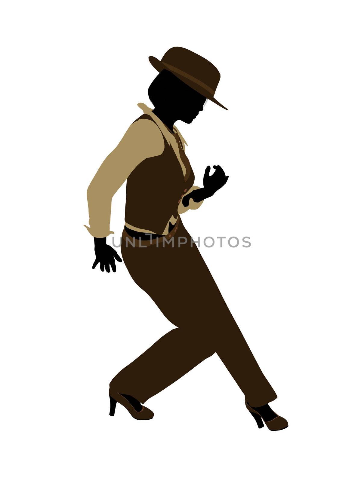 Female jazz dancer illustration silhouette on a white background