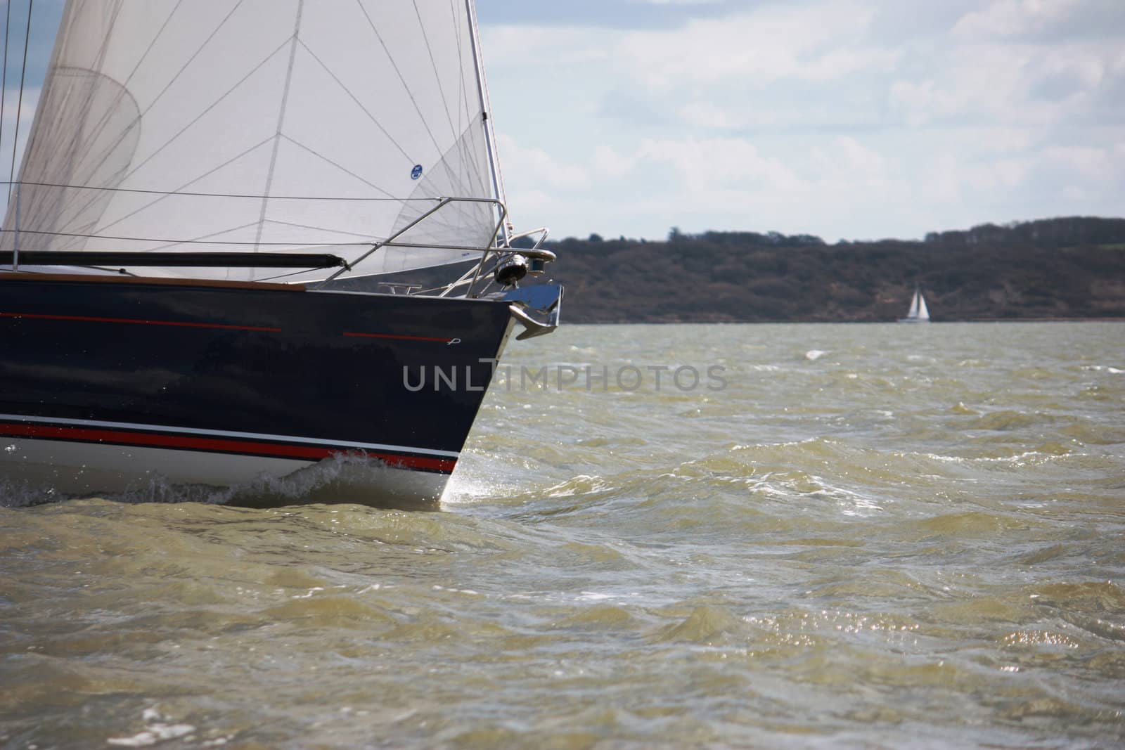 Yacht sailing on the solent