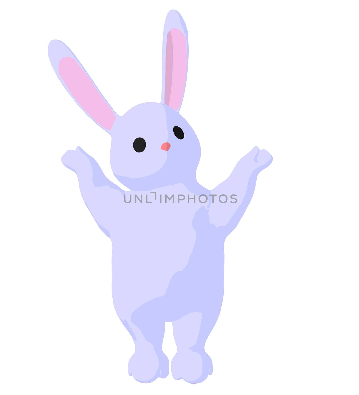 White baby bunny on a white background