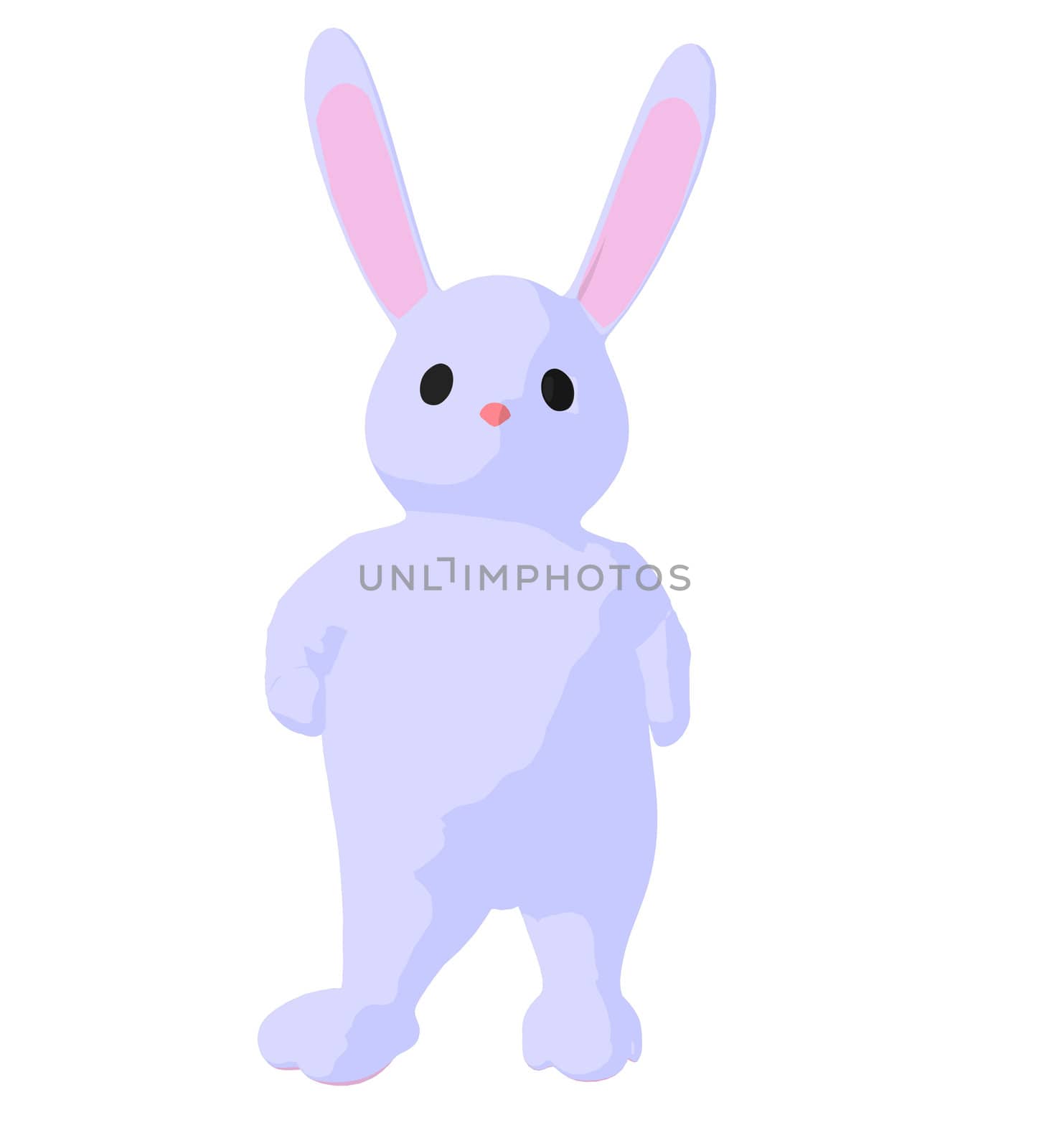 White baby bunny on a white background