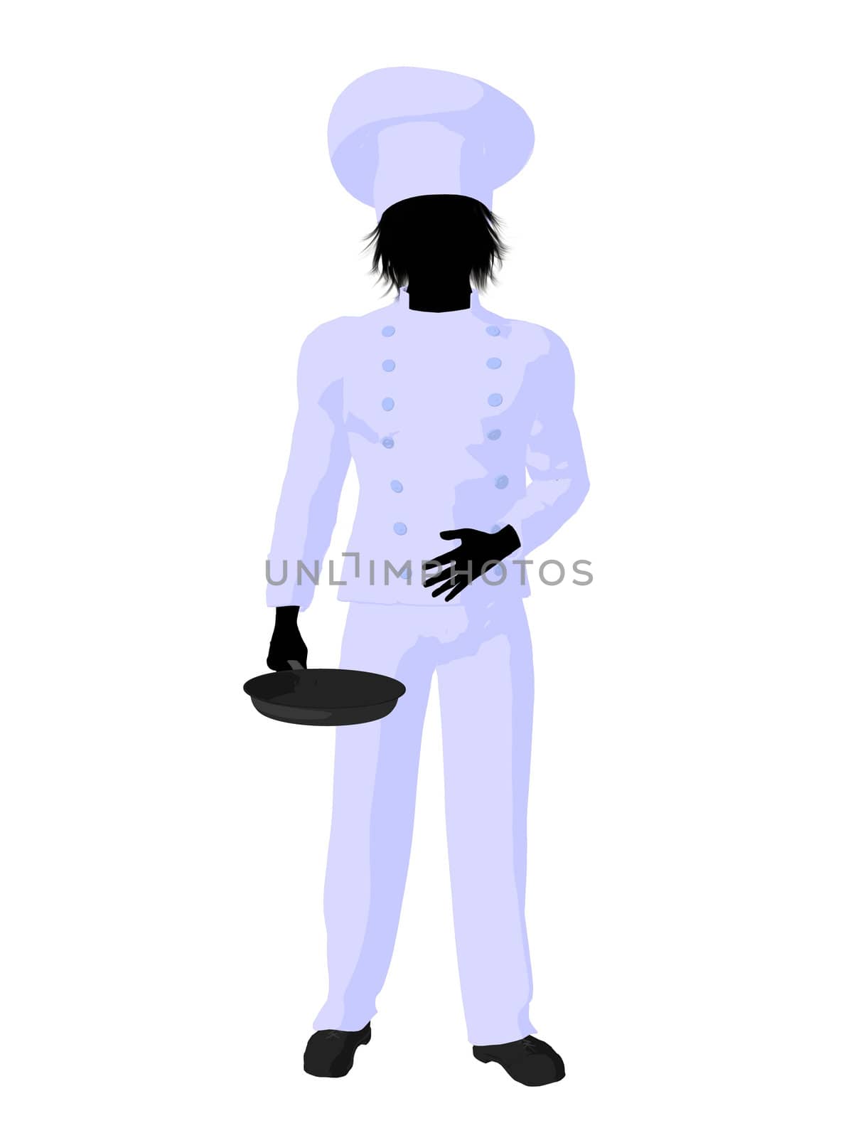 Male Chef Art Illustration Silhouette by kathygold