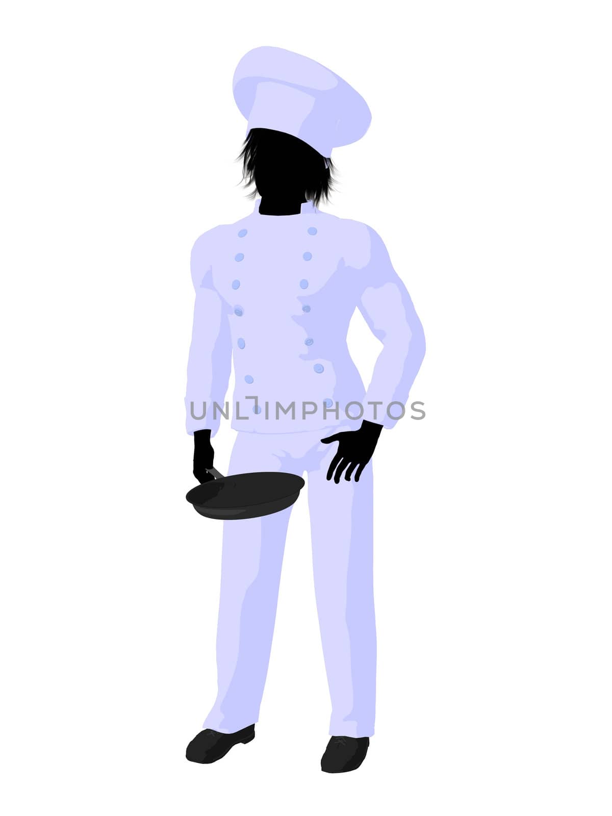 Male Chef Art Illustration Silhouette by kathygold