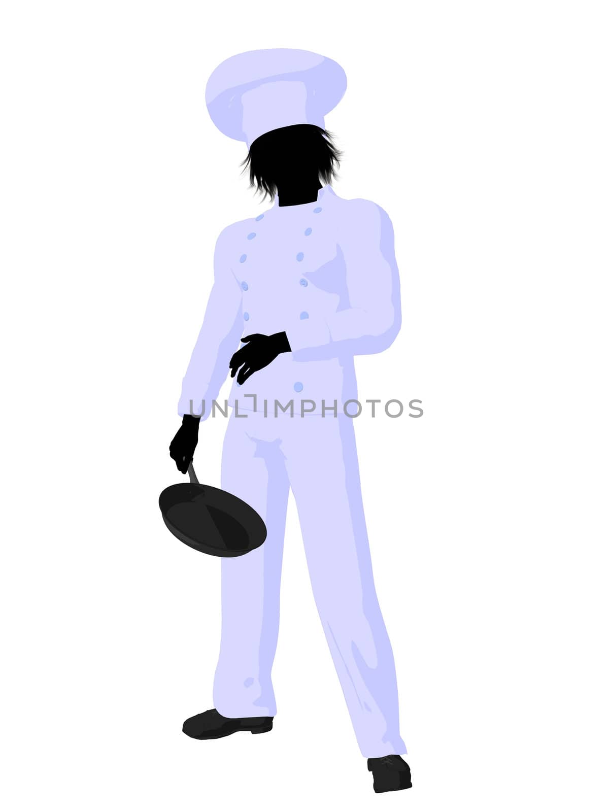 Male Chef Art Illustration Silhouette by kathygold