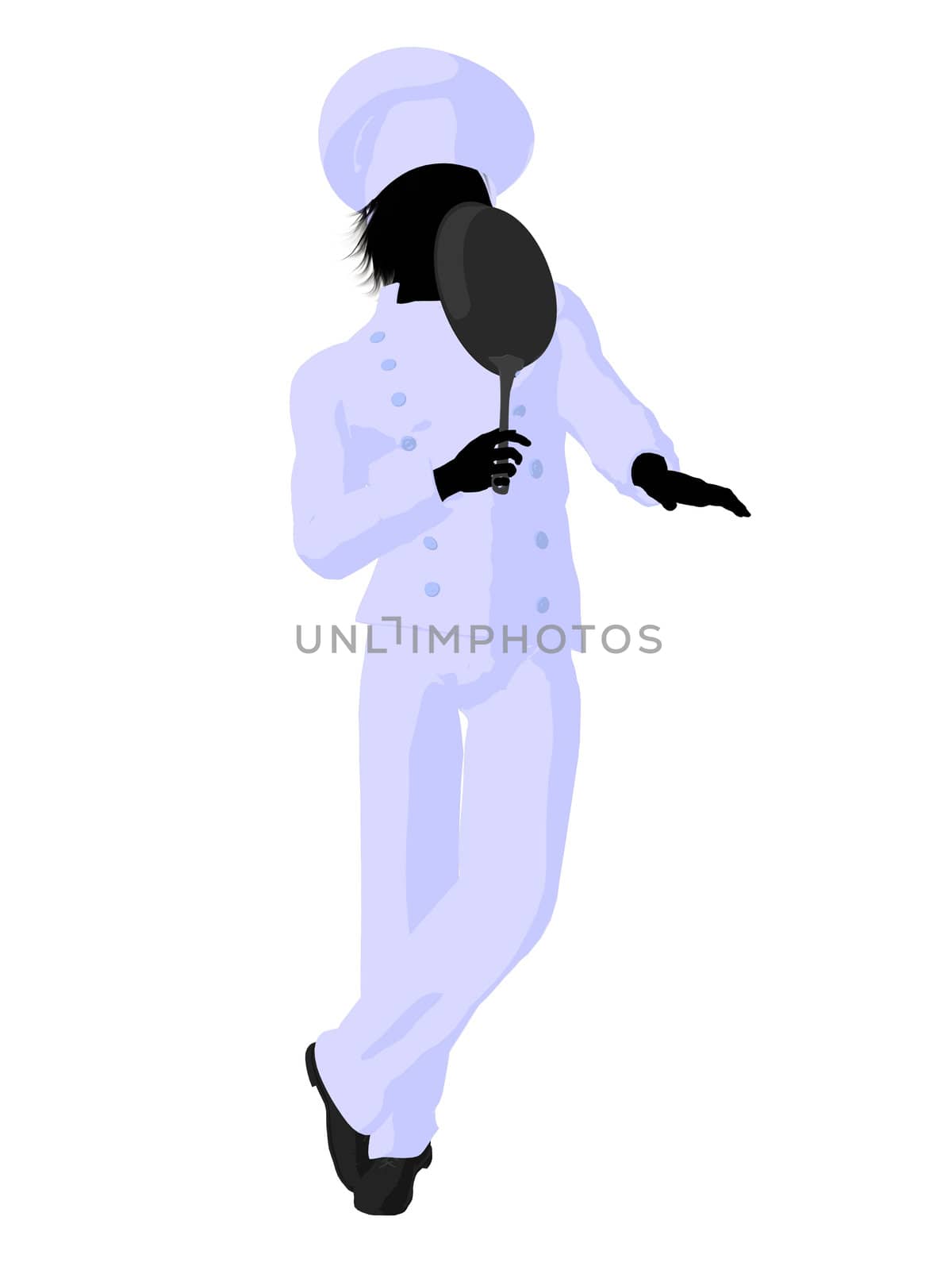 Male Chef Art Illustration Silhouette by kathygold