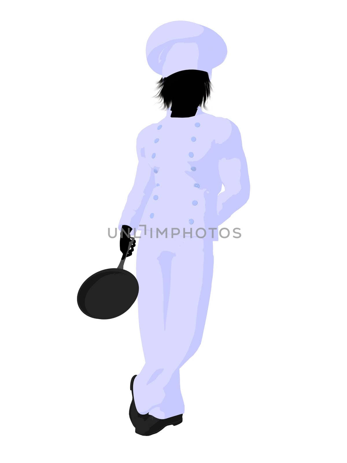 Male Chef Art Illustration Silhouette by kathygold