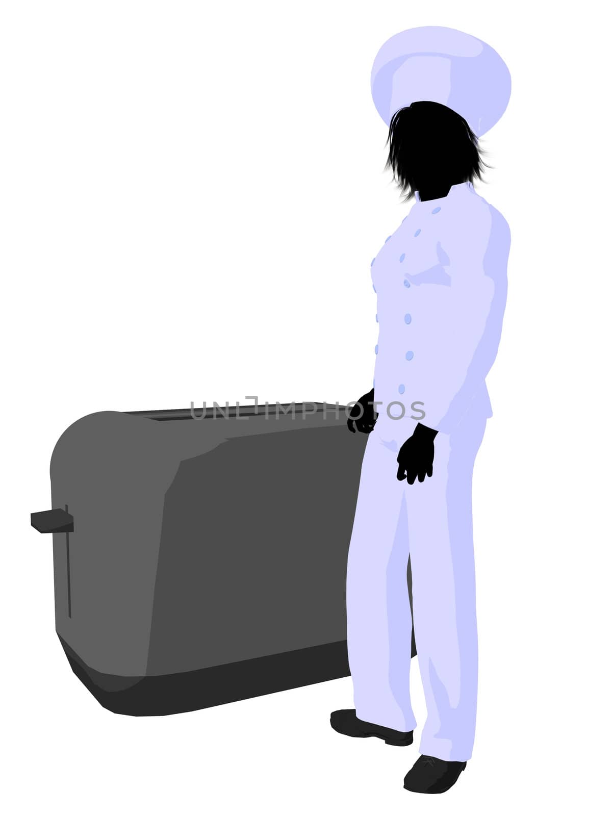 Male Chef Art Illustration Silhouette by kathygold