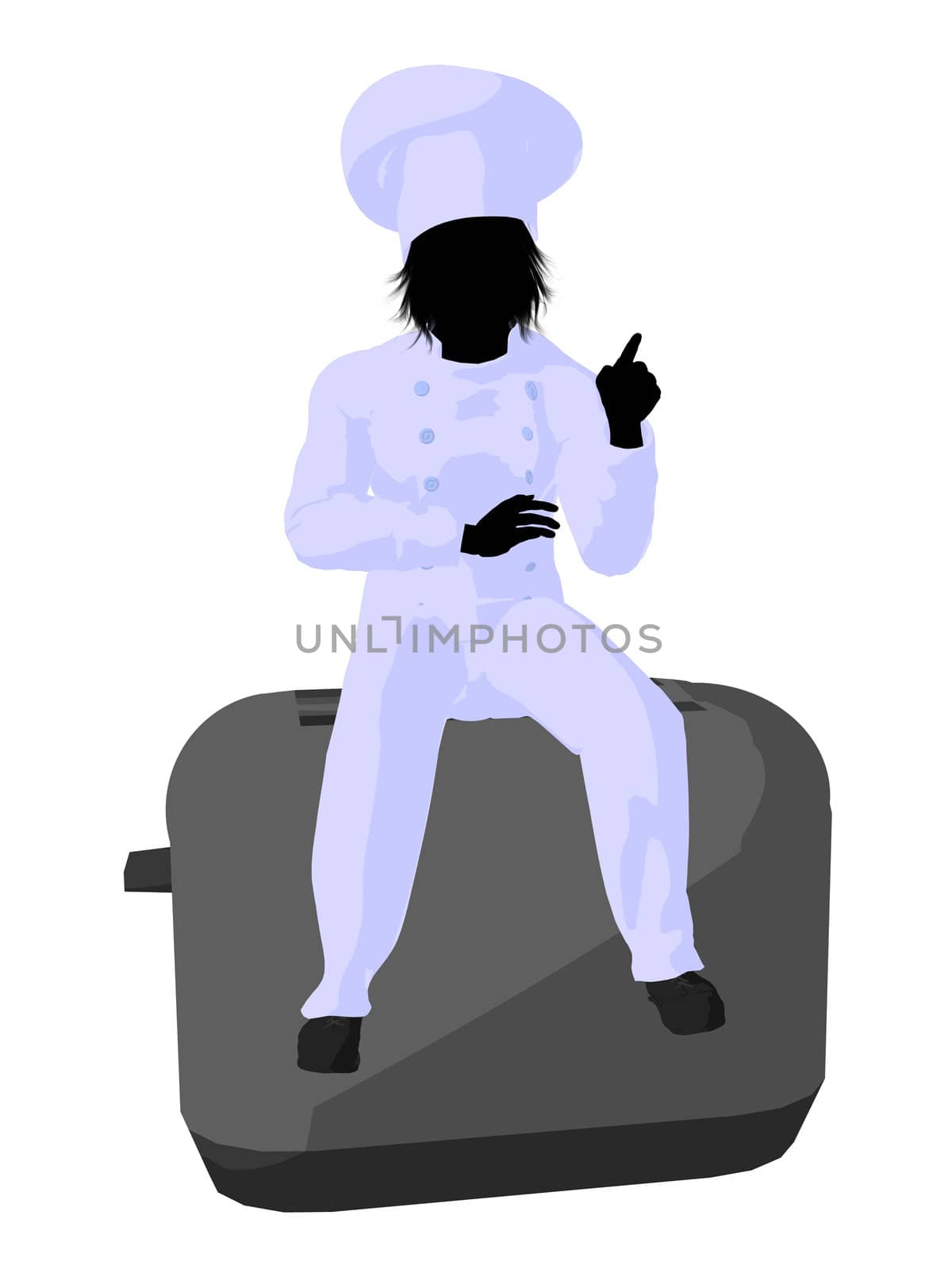 Male Chef Art Illustration Silhouette by kathygold