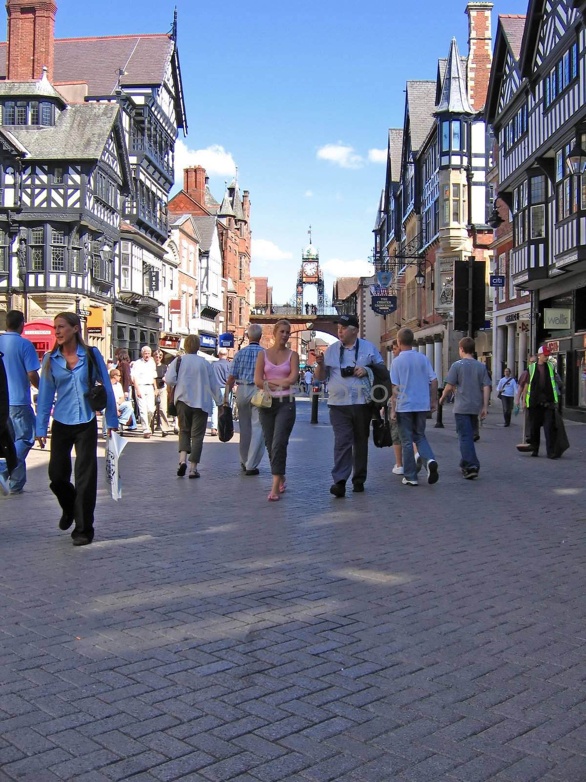 Tourists Shopping in Chester UK by green308