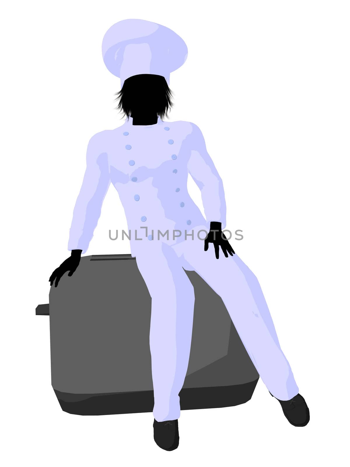 Male Chef Art Illustration Silhouette by kathygold