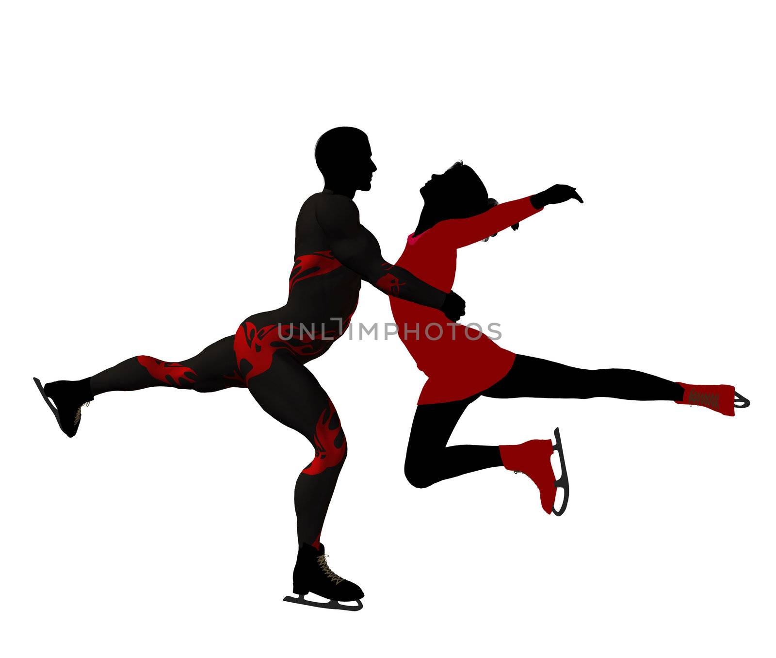 Couple Ice Skating Silhouette by kathygold