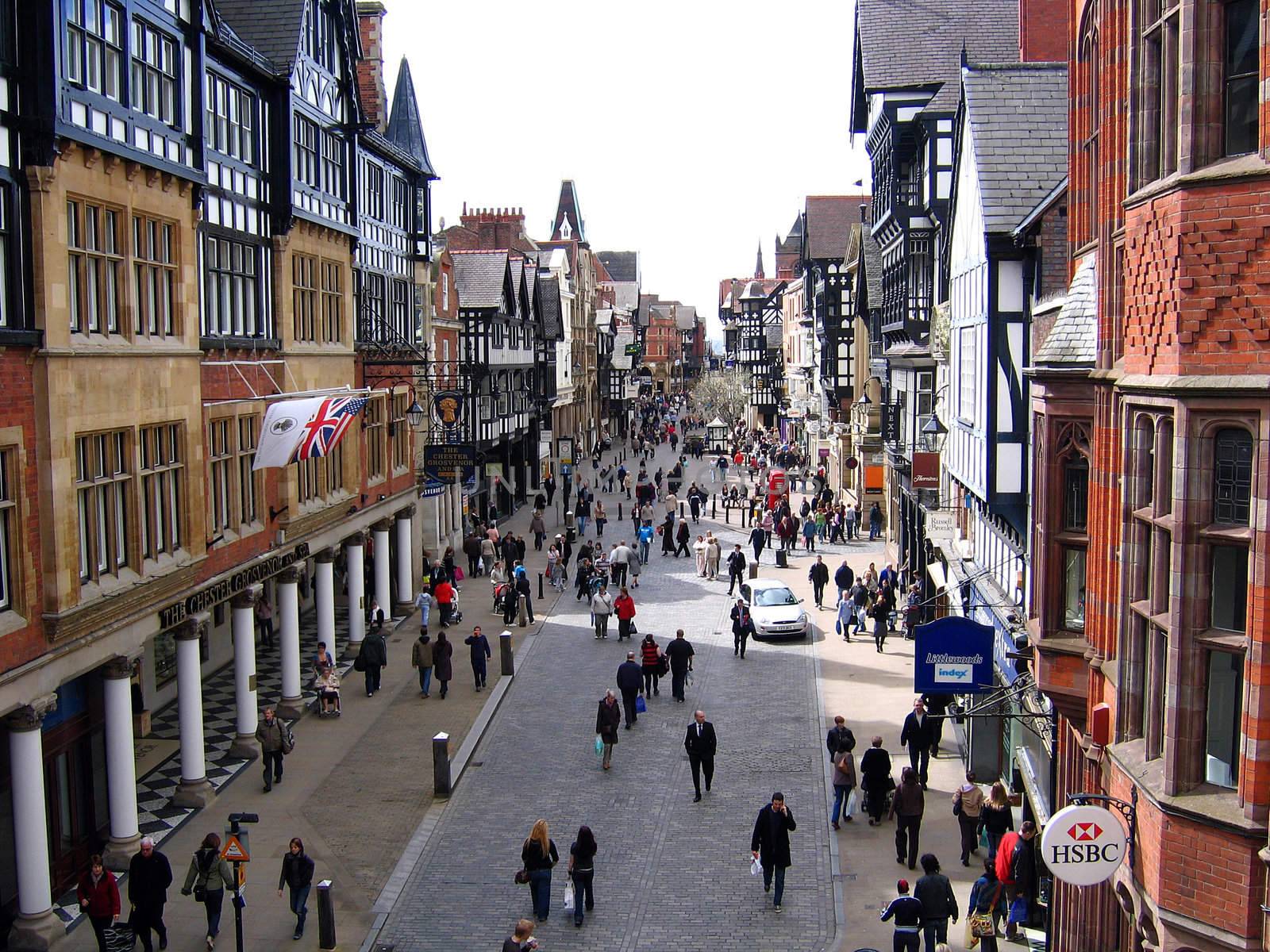 Shoppers in Chester England