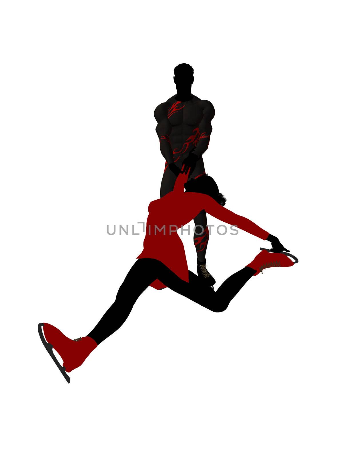 Couple Ice Skating Silhouette by kathygold