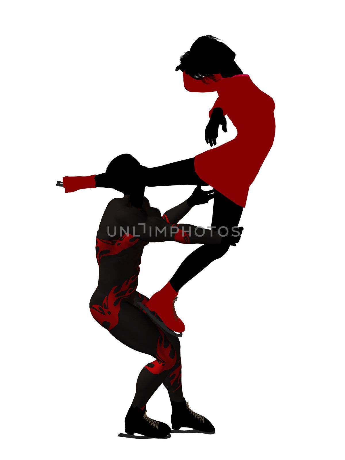 Couple Ice Skating Silhouette by kathygold