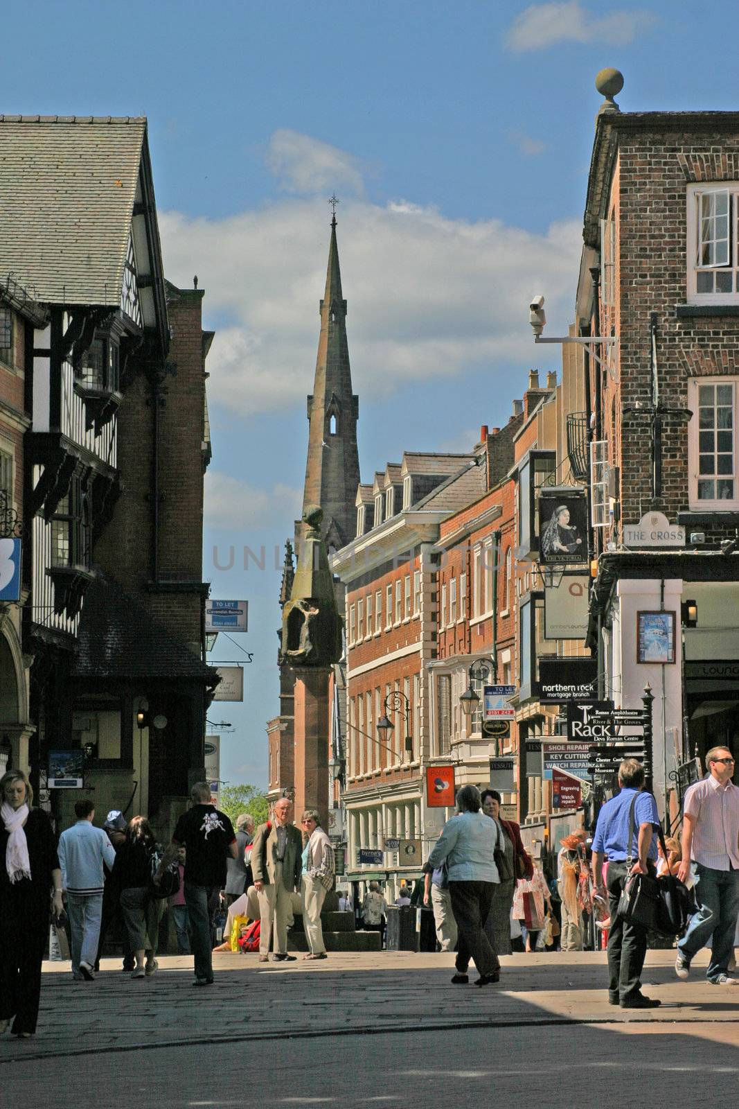 Shoppers and Tourists in Chester England