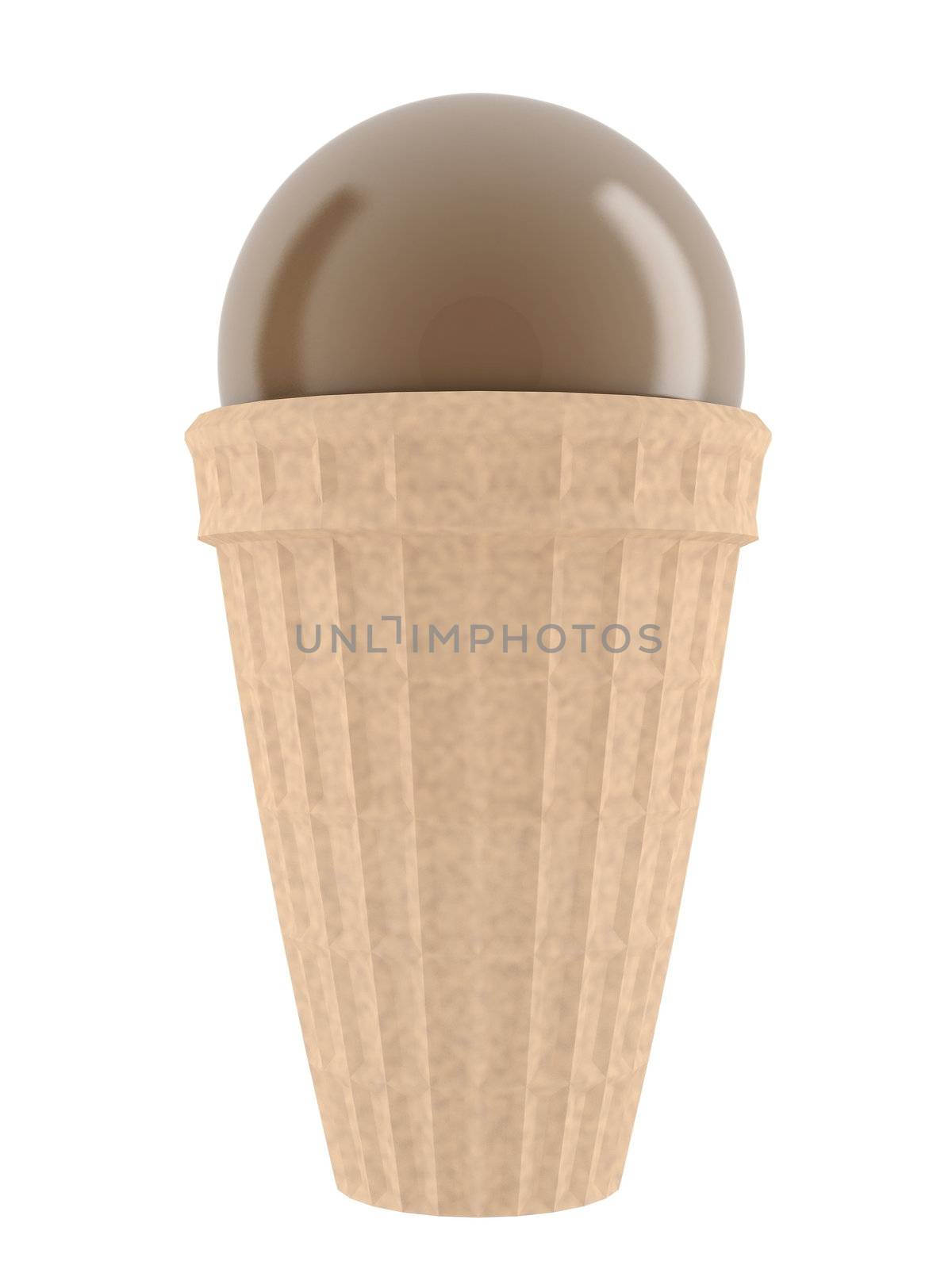 The image of ice cream on a white background