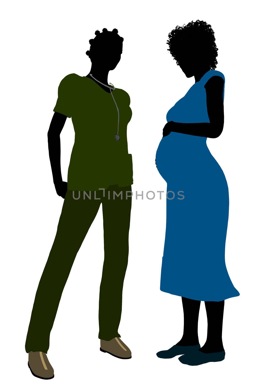 African American Female Doctor Silhouette by kathygold