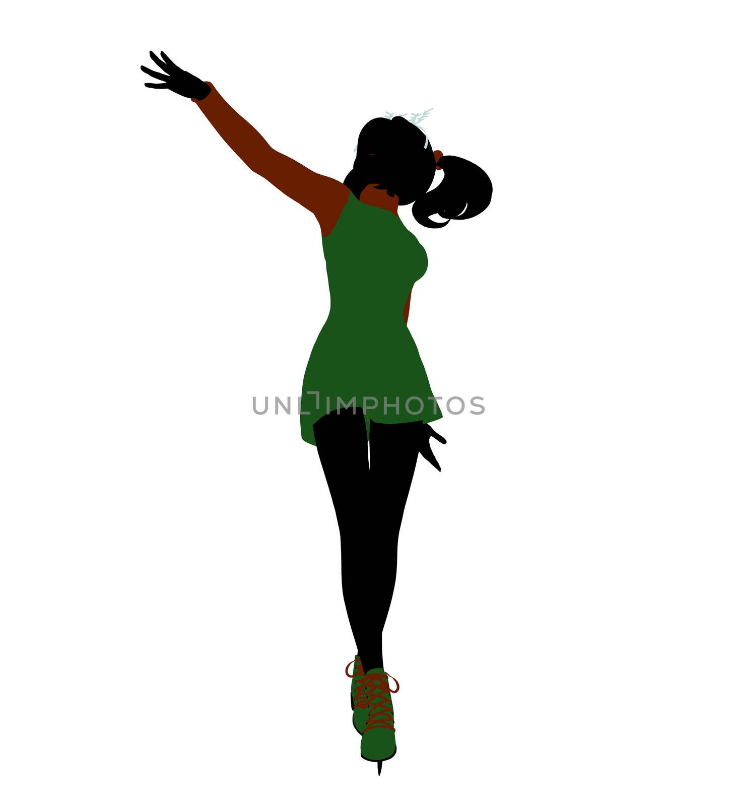 Christmas Elf Silhouette Illustration by kathygold