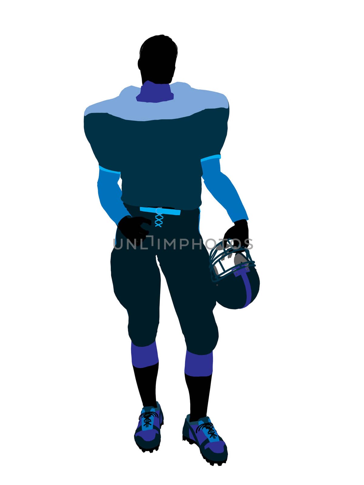 Male Football Player Illustration Silhouette by kathygold