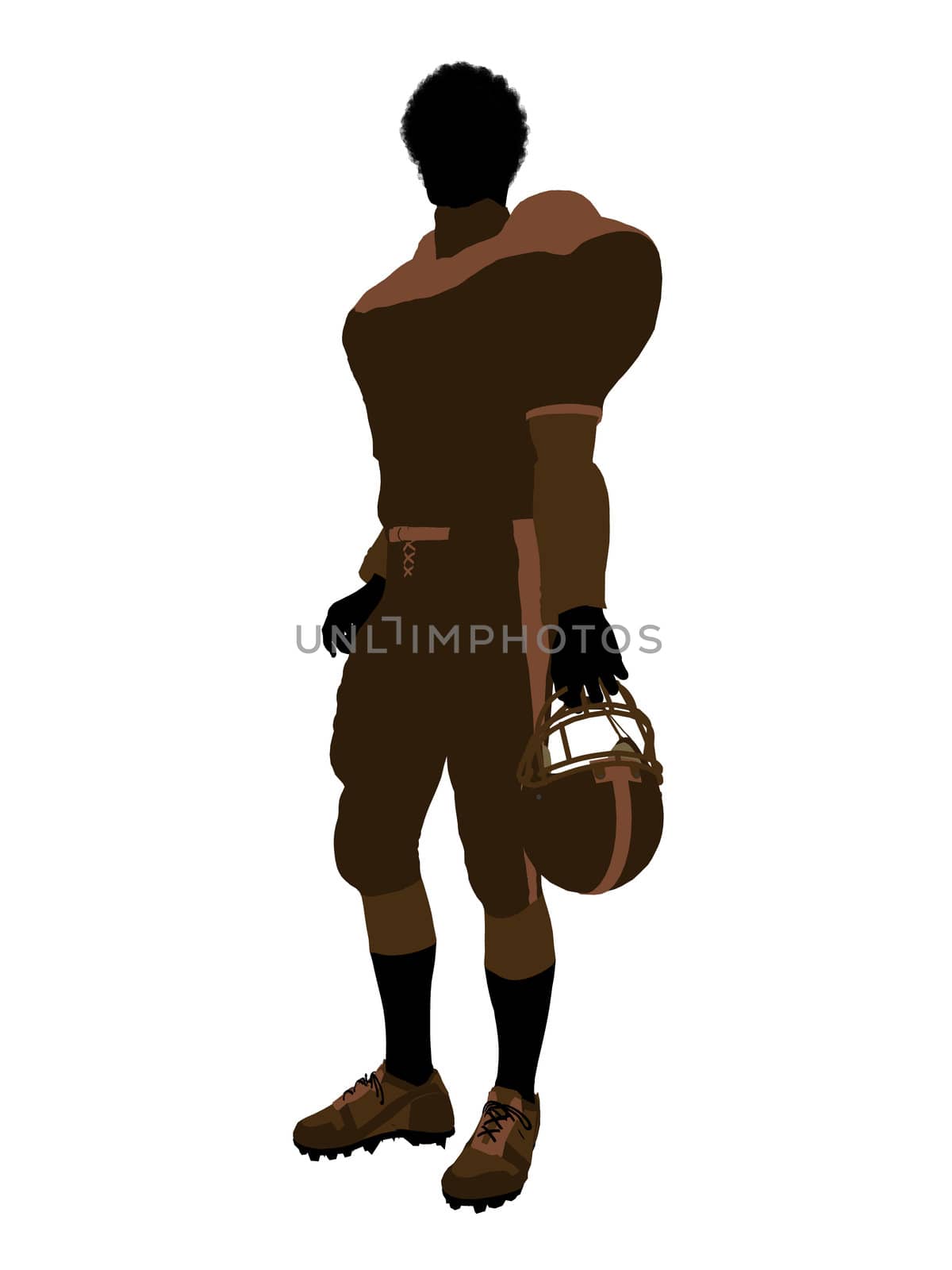 African American Male Football Player Illustration Silhouette by kathygold