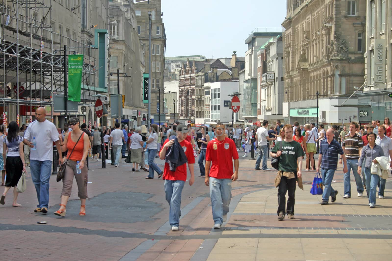 Tourists and Shoppers in Liverpool City England