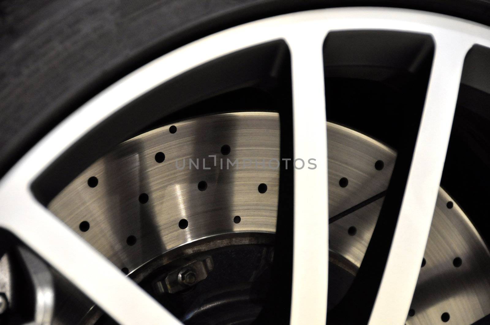 Sport car disK brake closeup