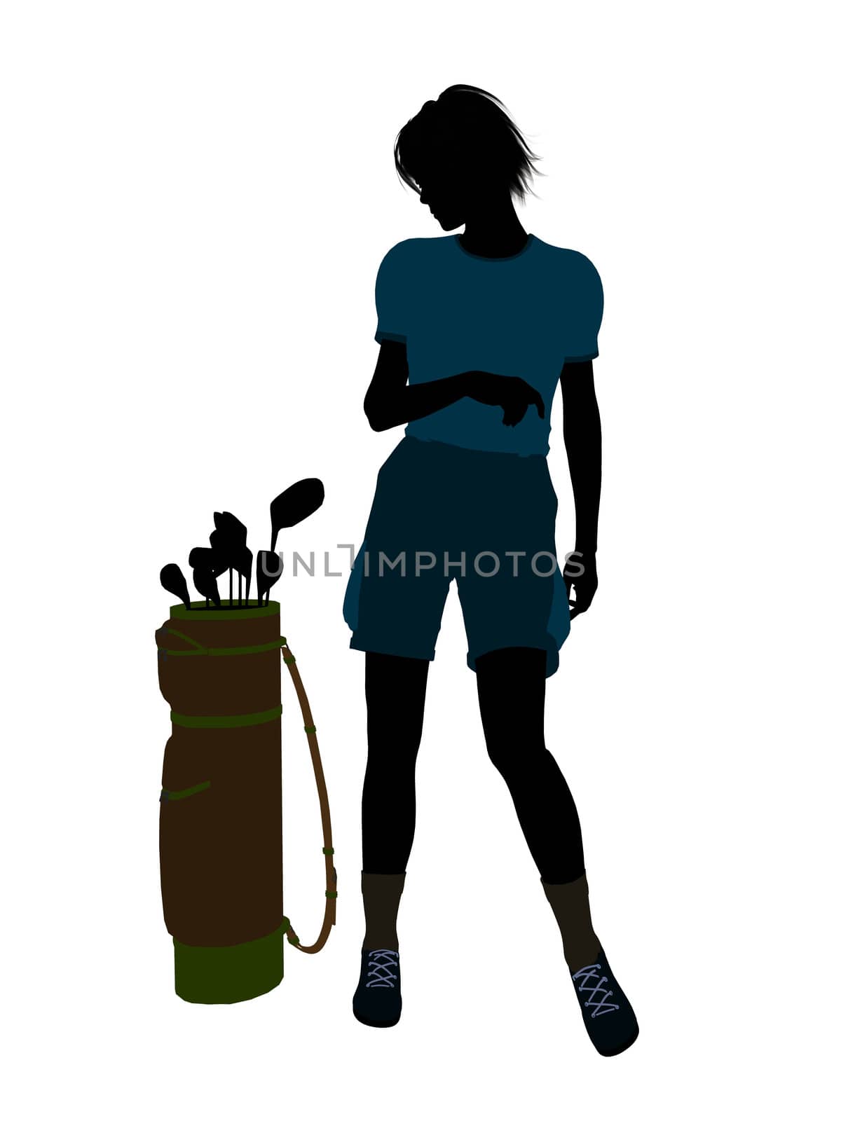 Female Golf Player Illustration Silhouette by kathygold