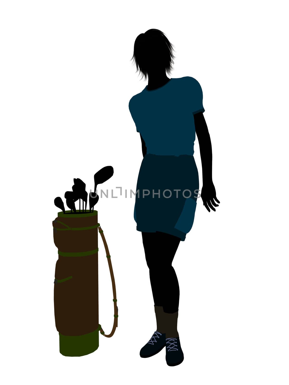 Female Golf Player Illustration Silhouette by kathygold