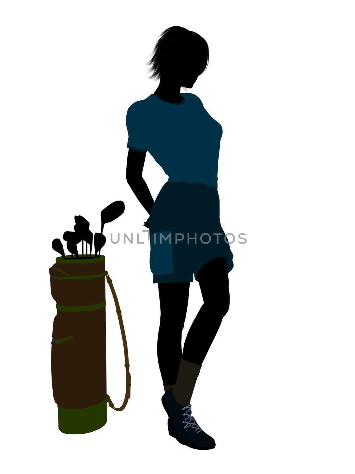 Female Golf Player Illustration Silhouette by kathygold