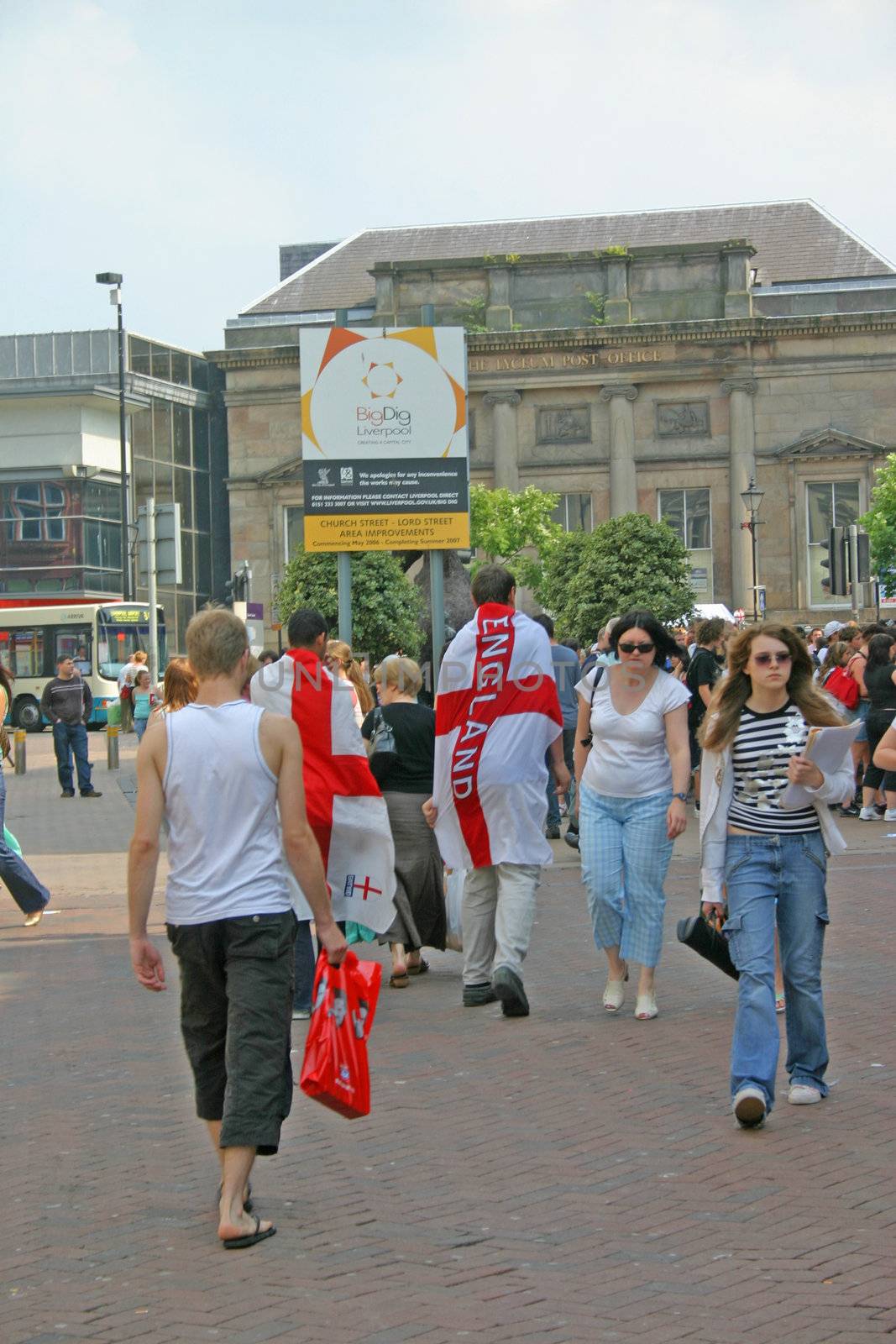 England Football Supporters in Liverpool UK by green308
