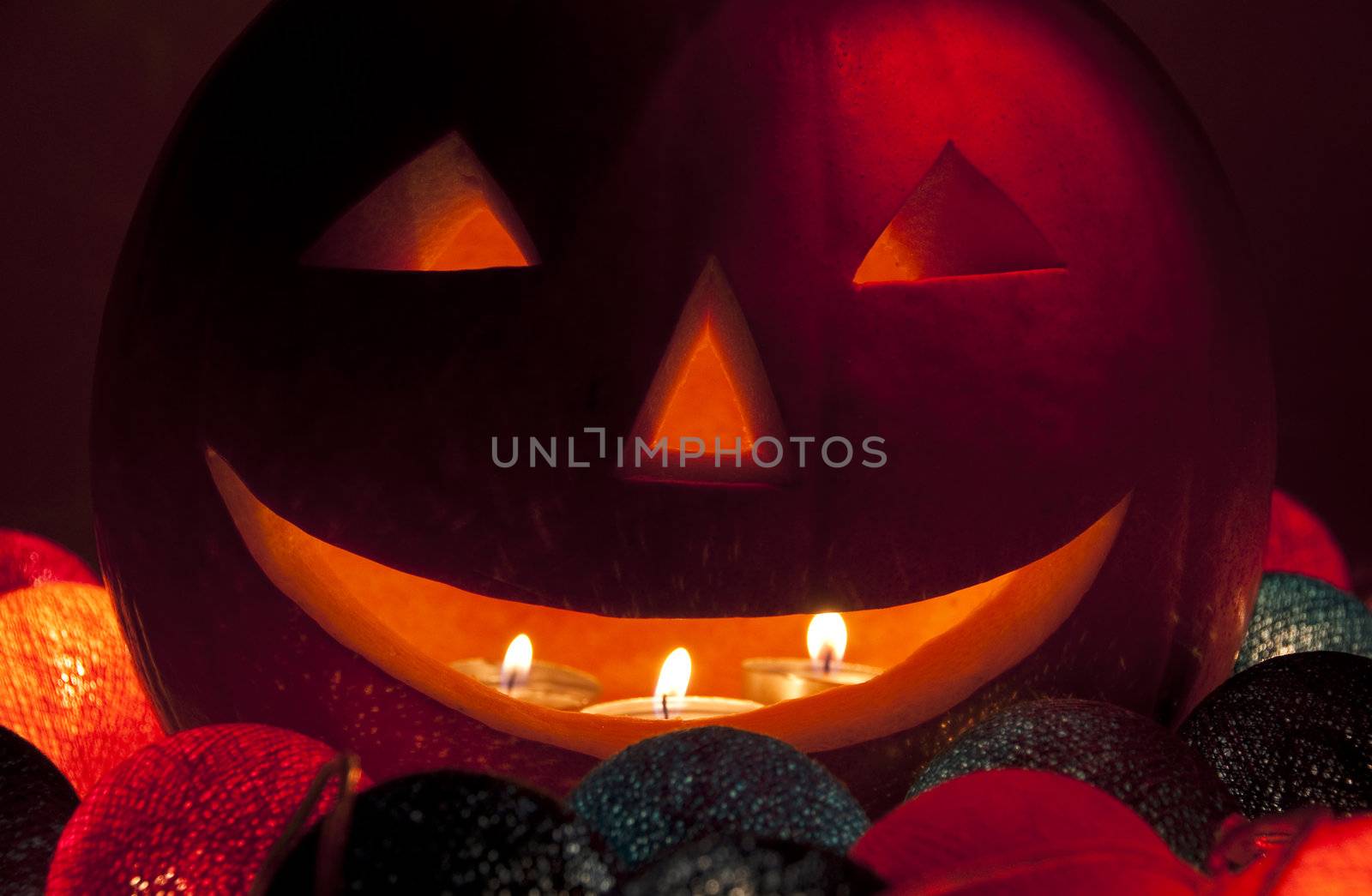 Halloween lantern and electric garland