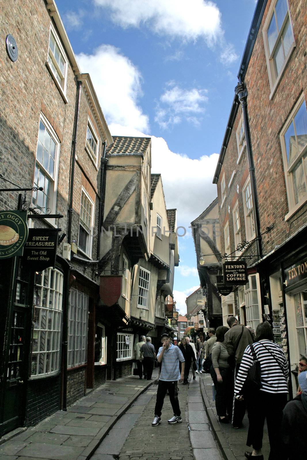 Tourists in the Shables in York England UK