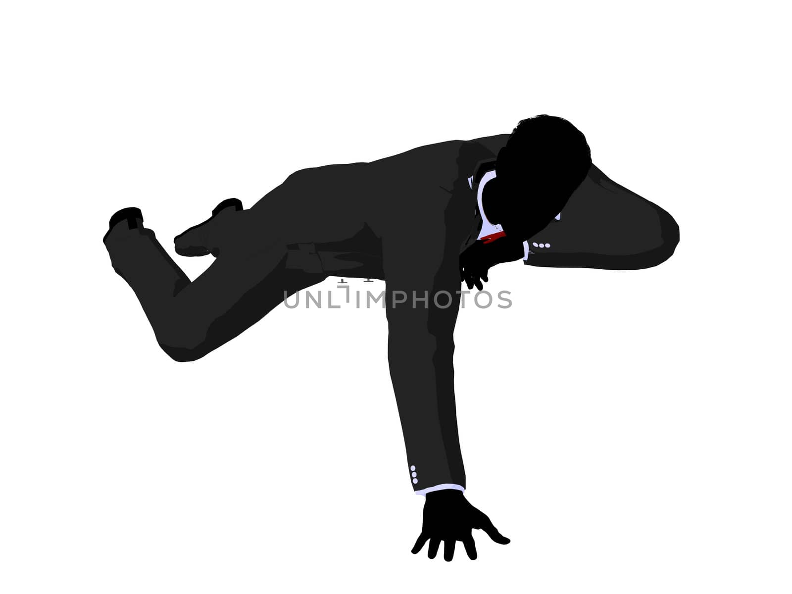 Man dressed in a tuxedo silhouette illustration on a white background