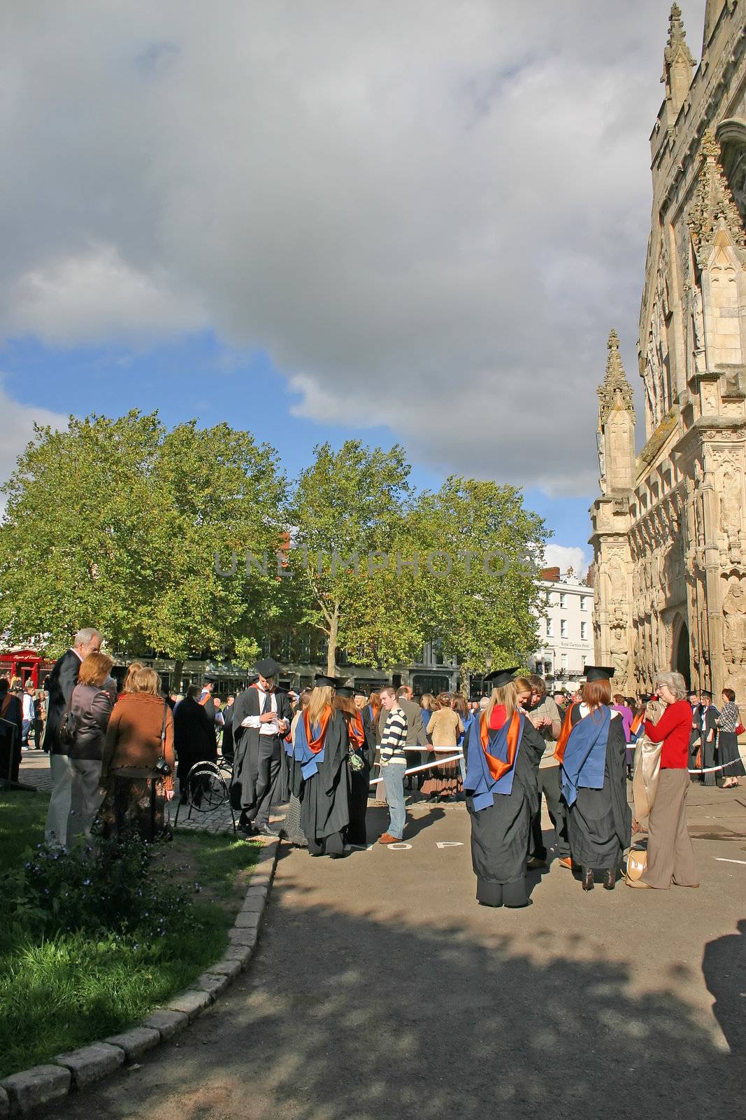 Graduation Ceremony Outside Exeter Cathedral in Devon England