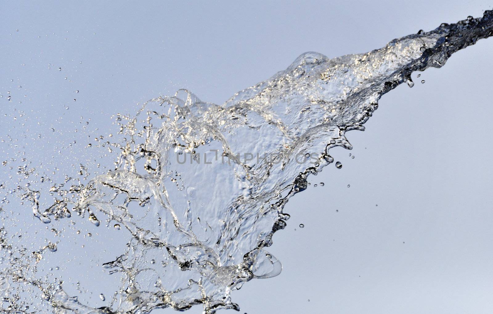 water splash, sky in the background