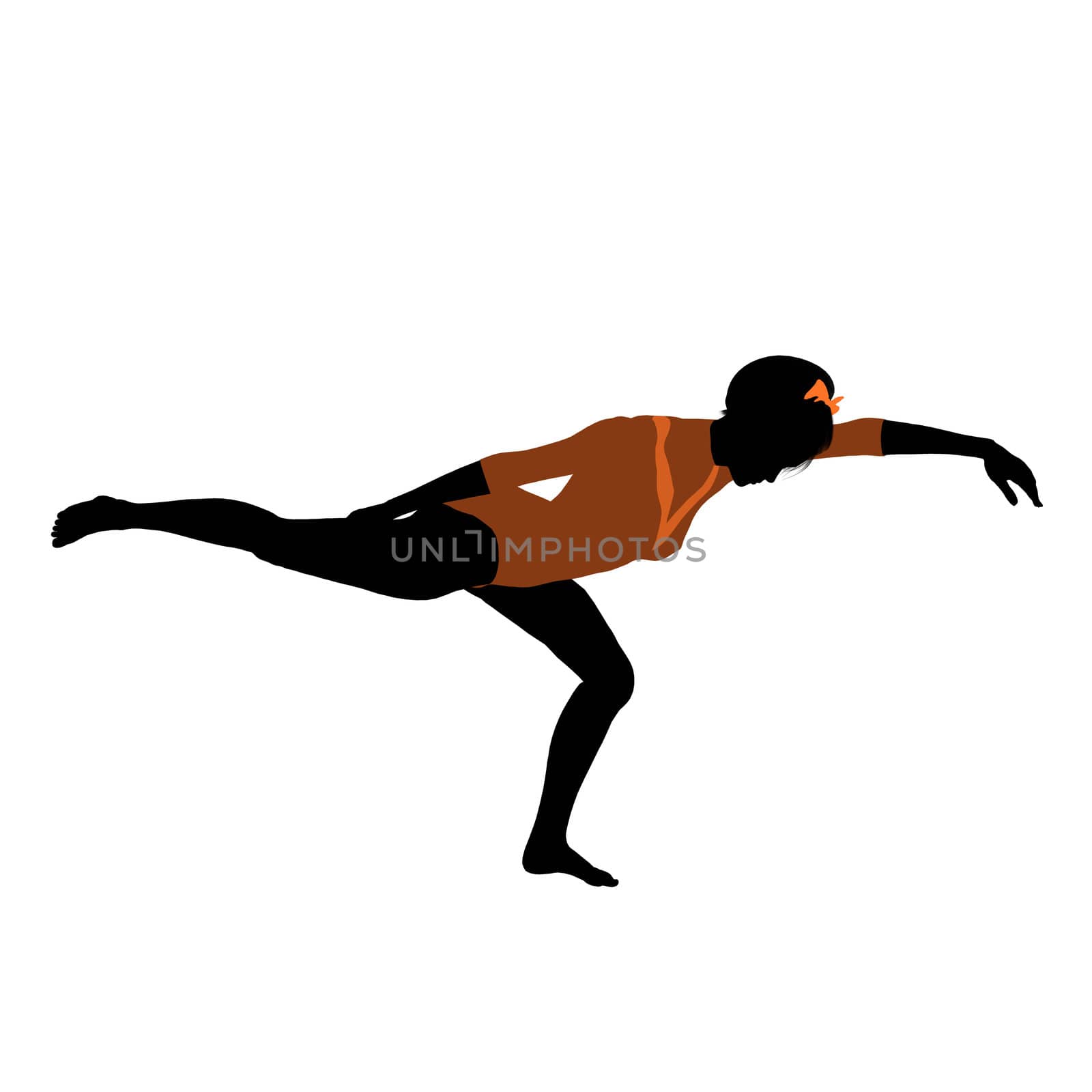 Female gymnast art illustration silhouette on a white background