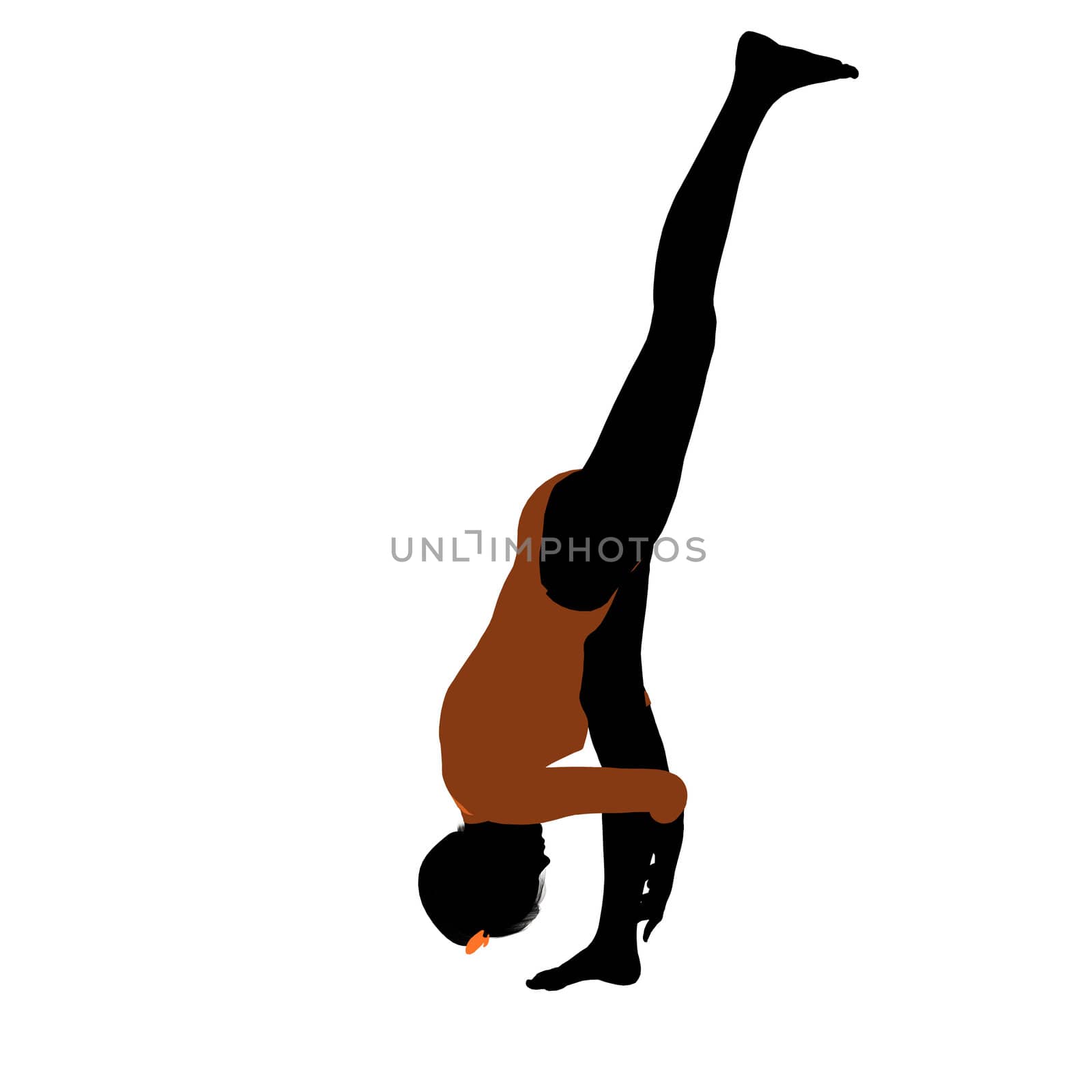 Female gymnast art illustration silhouette on a white background