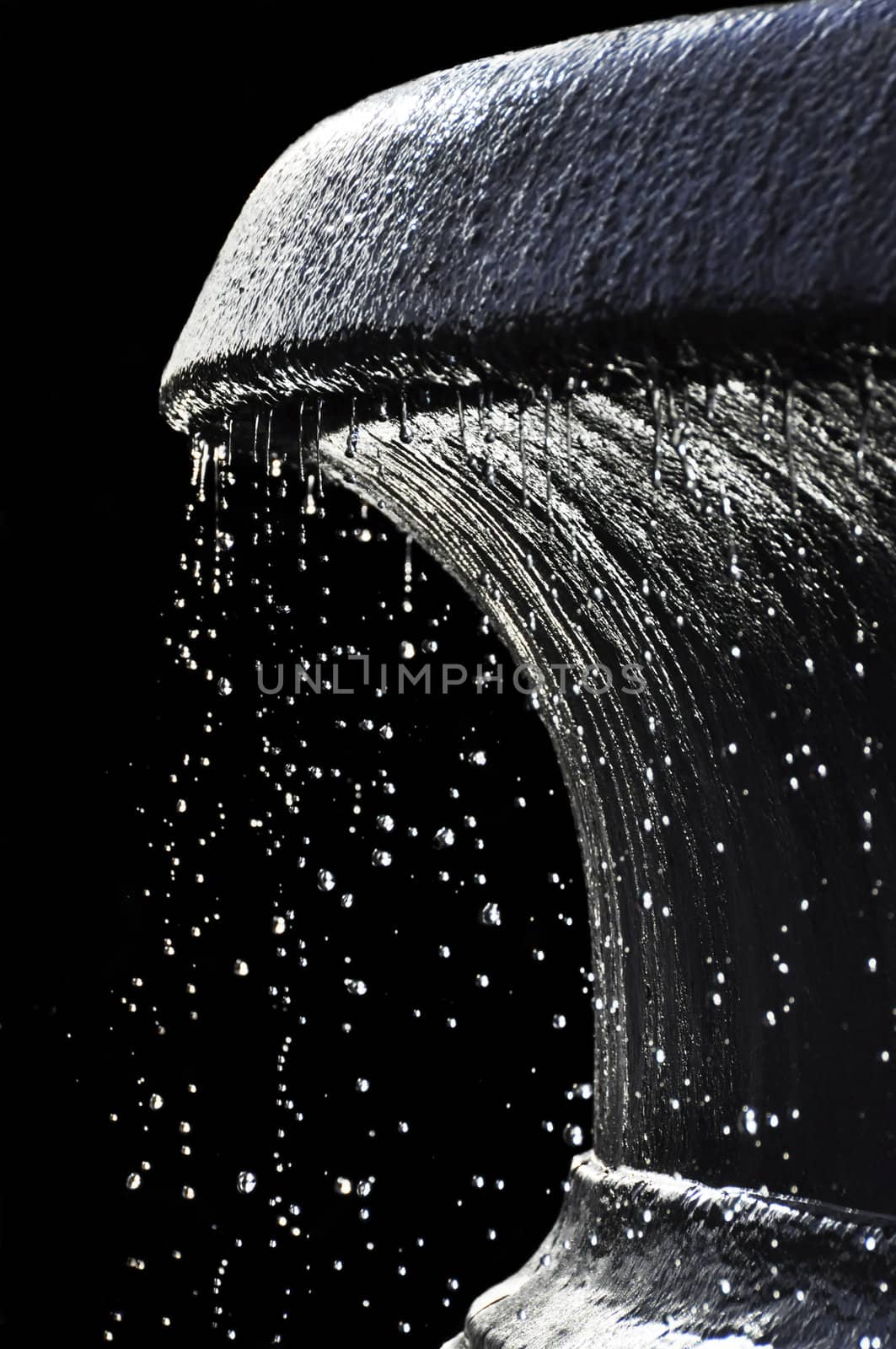 A fountain isolated on a black background