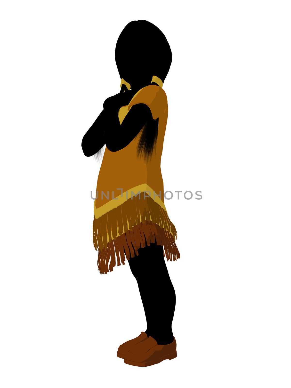 Native American Indian silhouette illustration on a white background