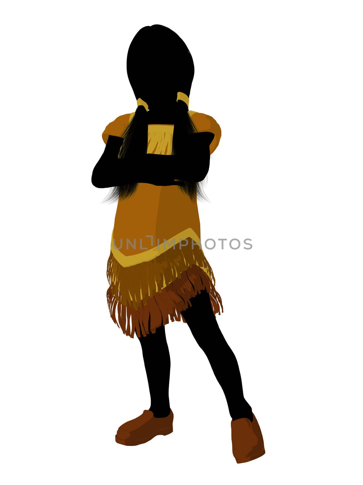 Native American Indian silhouette illustration on a white background