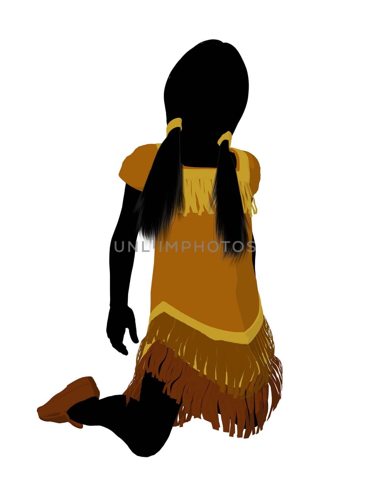 Native American Indian silhouette illustration on a white background