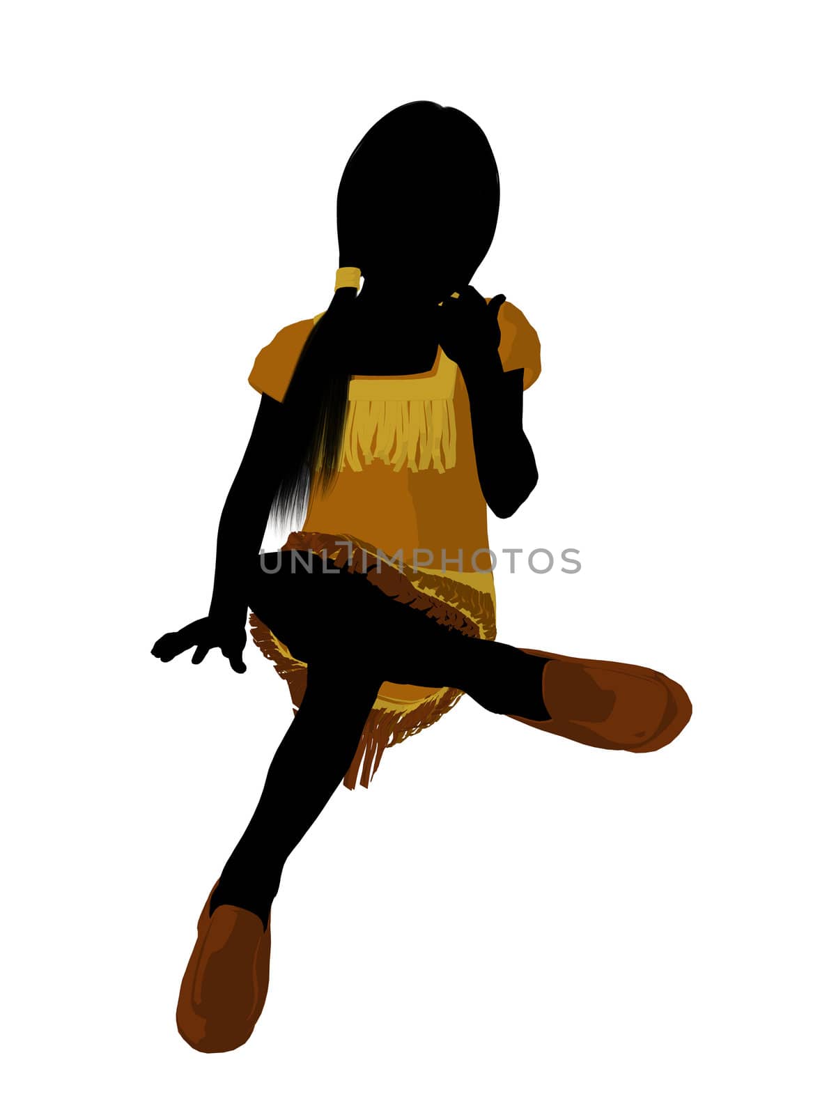 Native American Indian silhouette illustration on a white background