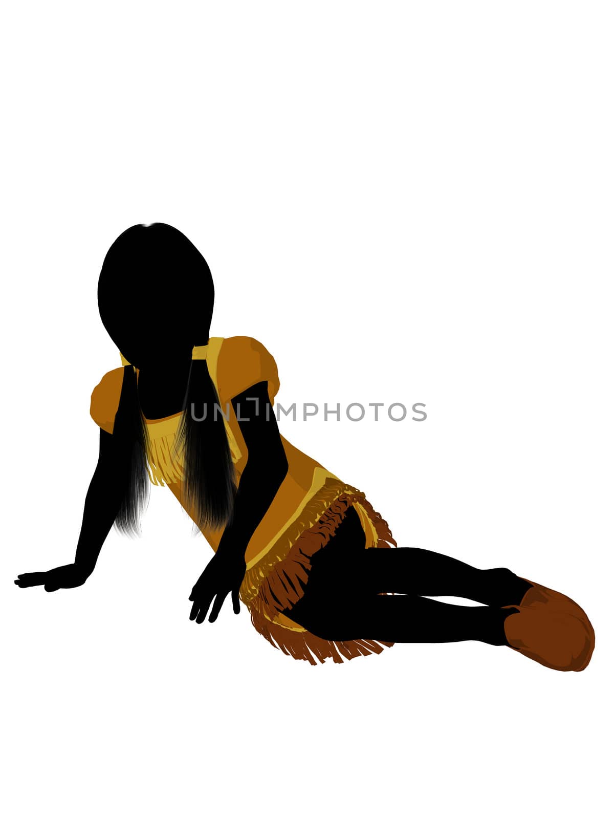 Native American Indian silhouette illustration on a white background