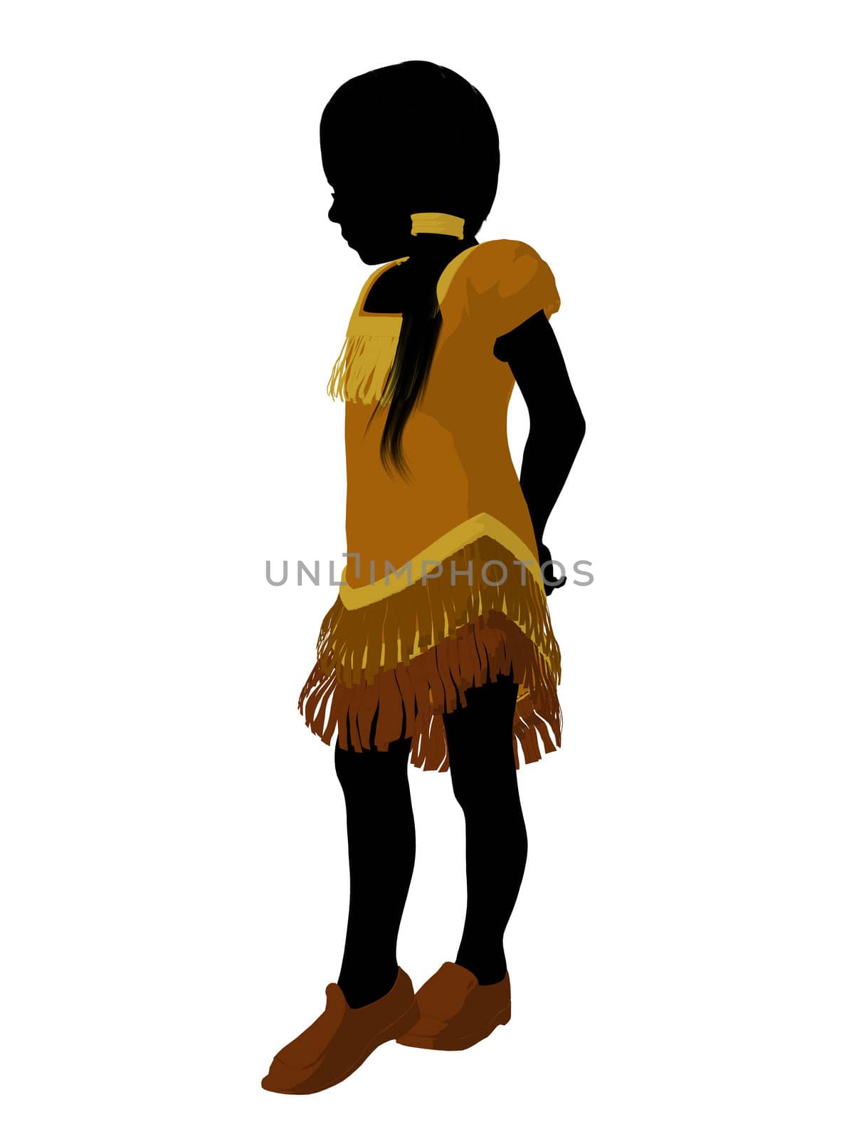 Native American Indian silhouette illustration on a white background