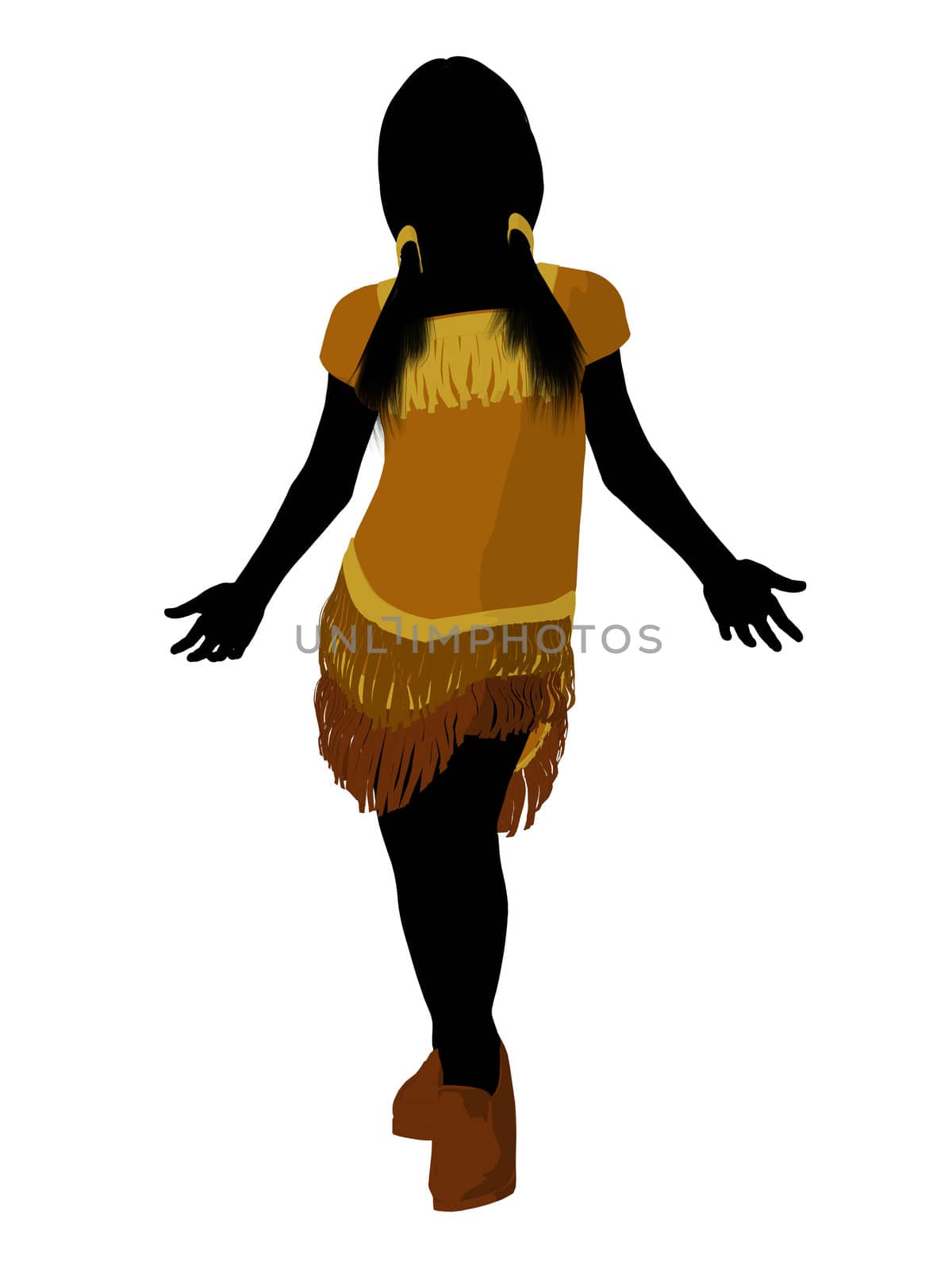 Native American Indian silhouette illustration on a white background