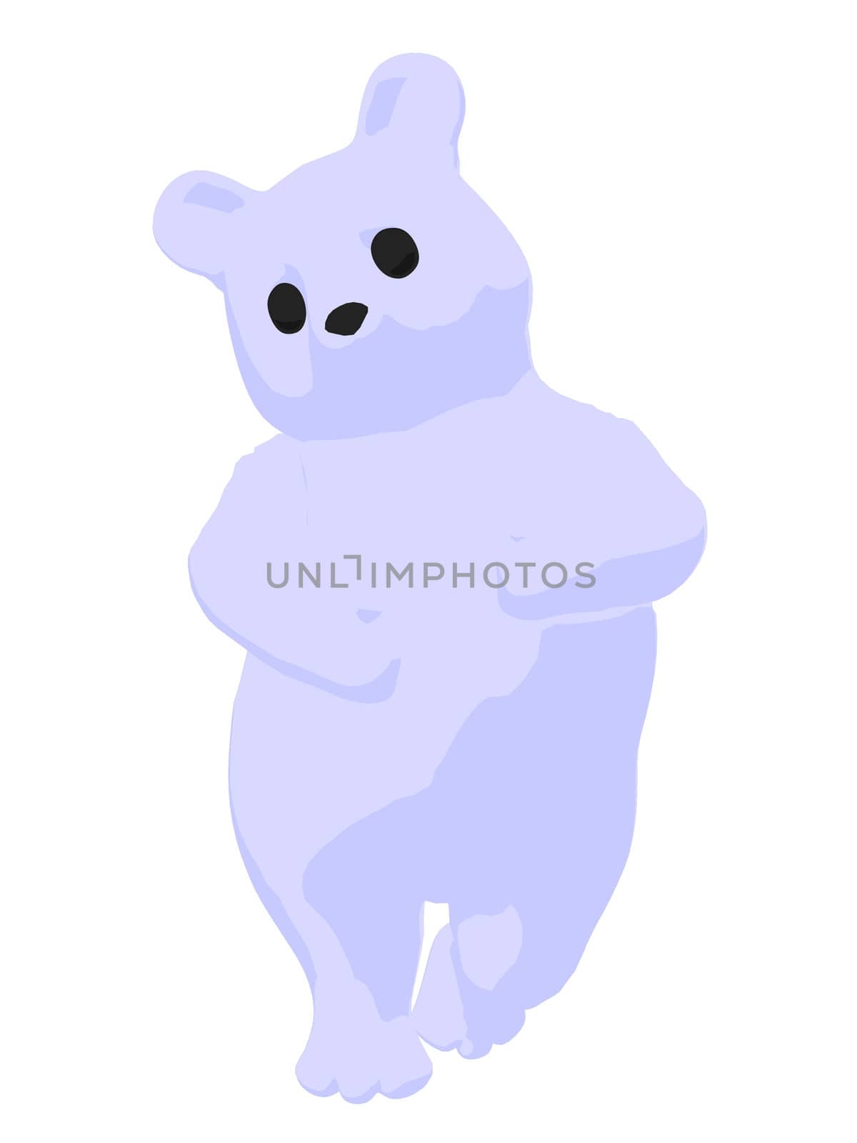 White baby bear on a white background