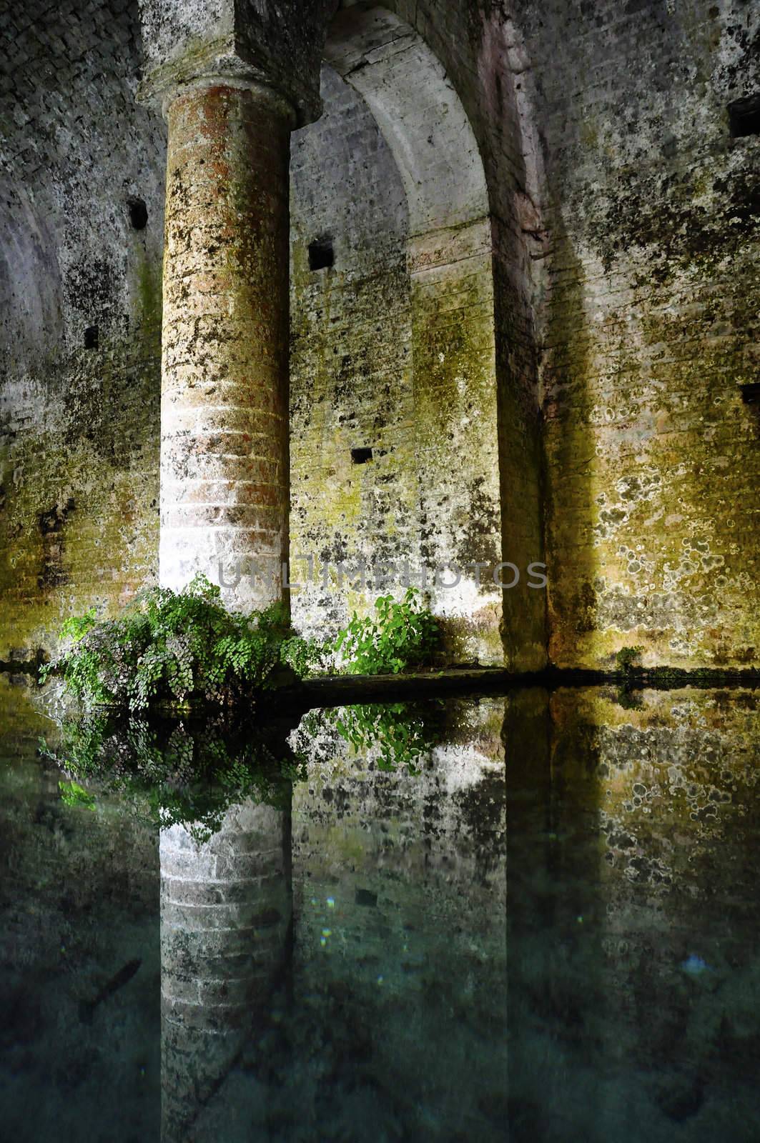 San Gimignano medieval fountain, Tuscany, Italy