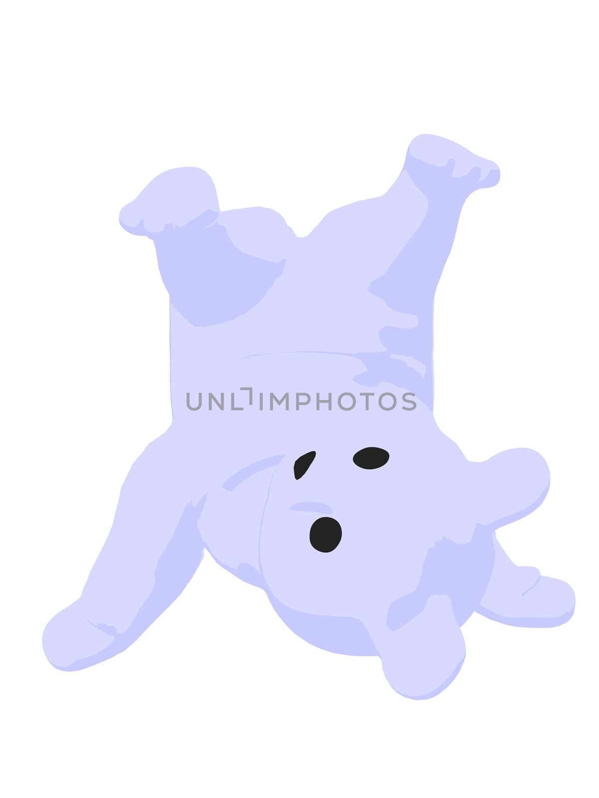 White baby bear on a white background