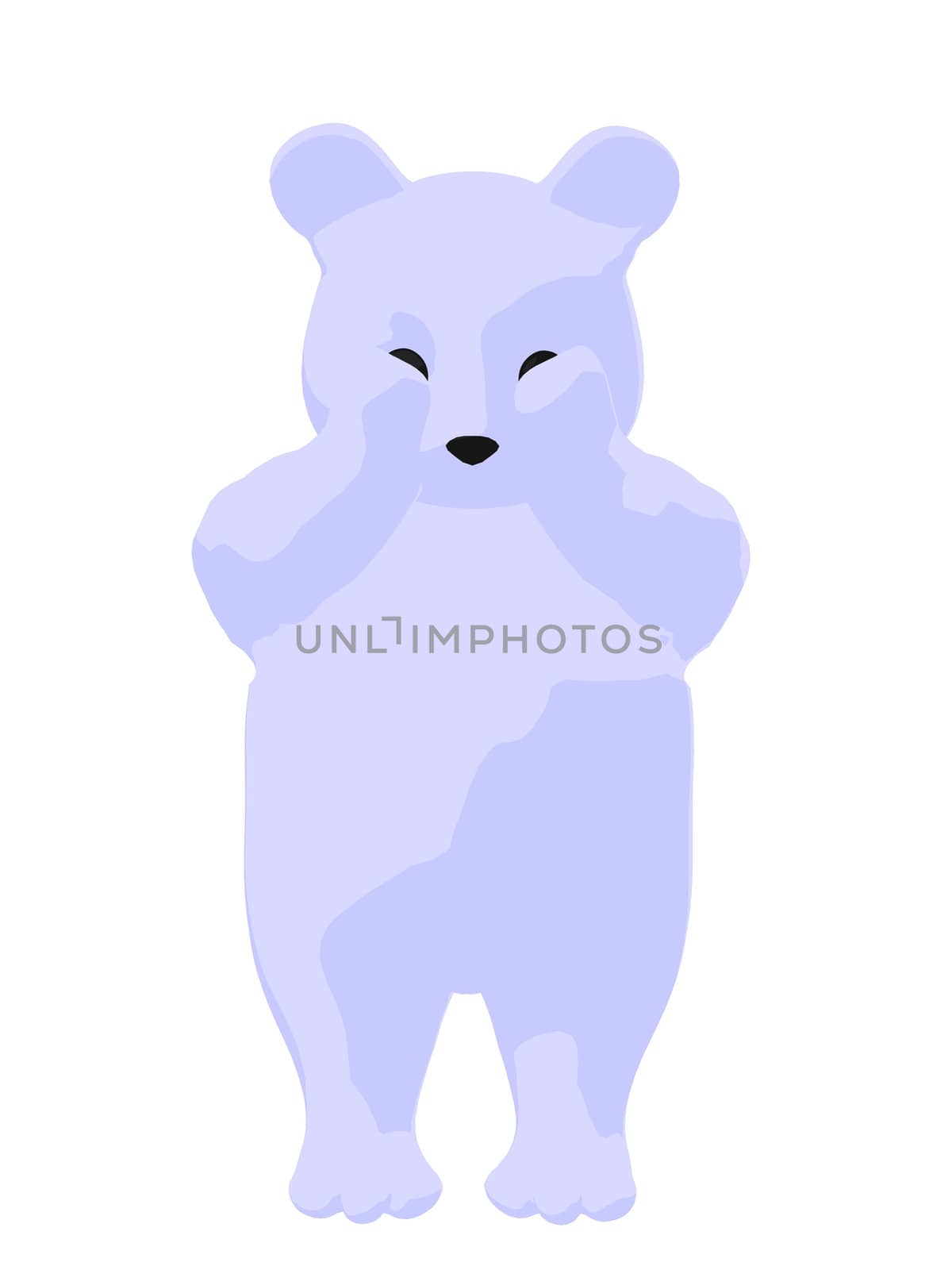 White baby bear on a white background