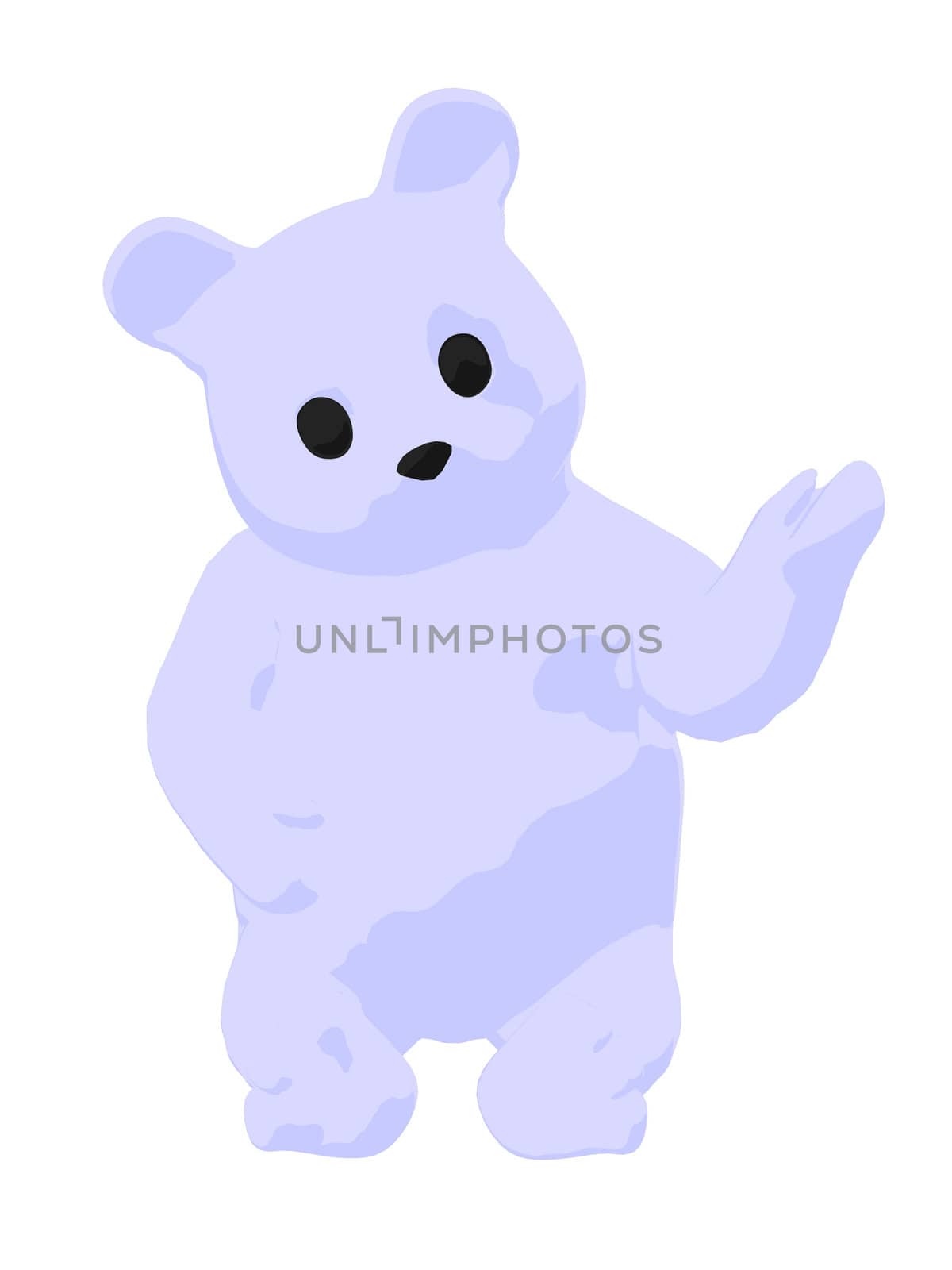 White baby bear on a white background