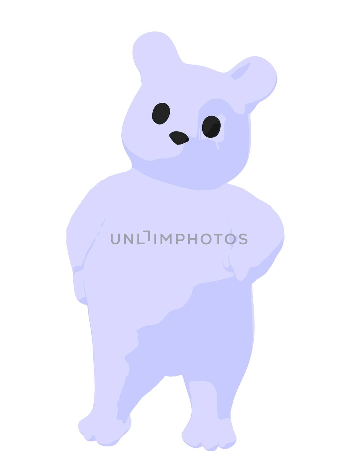 White baby bear on a white background